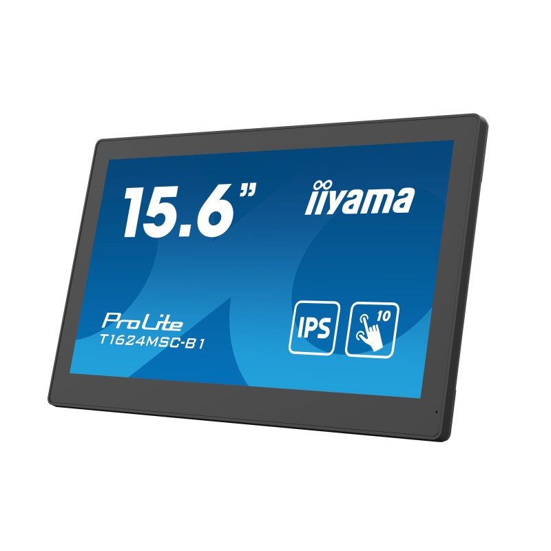 Интерактивный сенсорный монитор iiyama ProLite PLT1624M T1624MSC-B1 15.6" (Full HD, ёмкостный 10-точечный, IPS, встроенный медиаплеер)