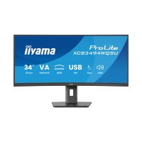 Широкоформатный изогнутый монитор iiyama ProLite XCB3494WQSU-B1 34" (3440x1440, 120 Гц, USB-C 65Вт, KVM, FreeSync Premium)