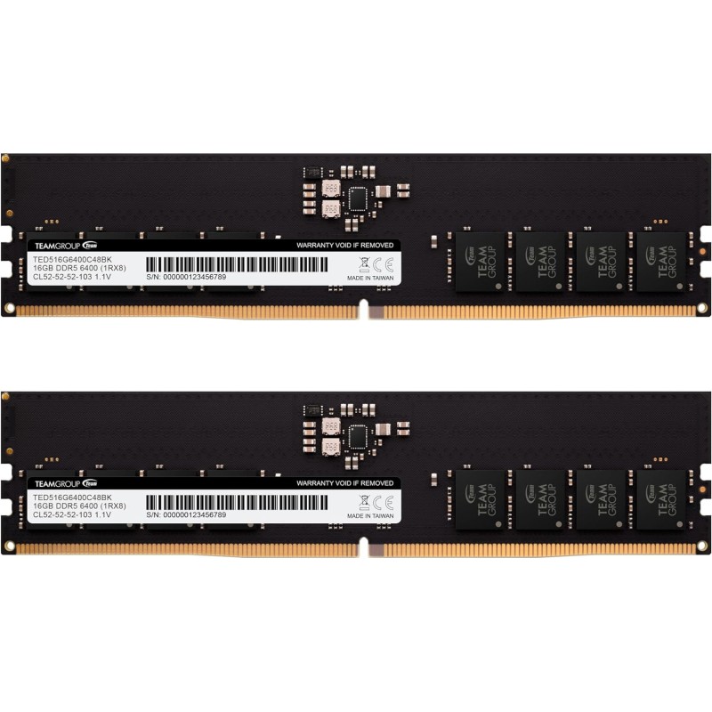 Комплект модулей памяти для ПК Team Group ELITE TED532G6400C52DC01 32GB Kit (2x16) DDR5 6400MHz