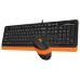Клавиатура и мышь A4Tech F1010 Black-Orange