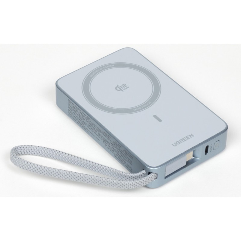 Магнитный пауэрбанк UGREEN PB773 (65958B) 10000mAh 30W 25W Qi2 встроенный кабель USB-C