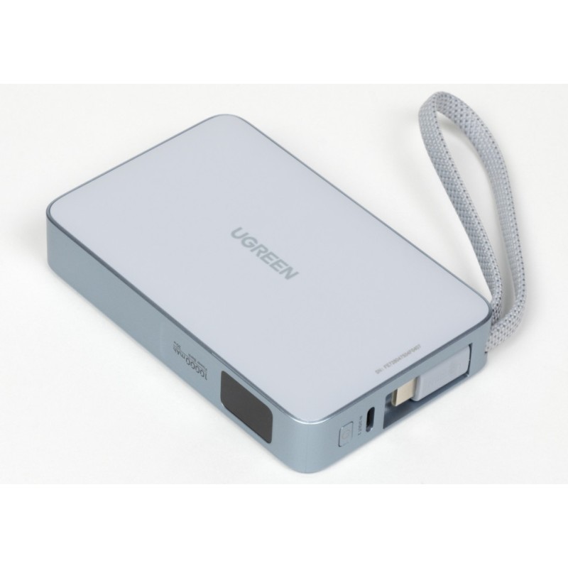 Магнитный пауэрбанк UGREEN PB773 (65958B) 10000mAh 30W 25W Qi2 встроенный кабель USB-C
