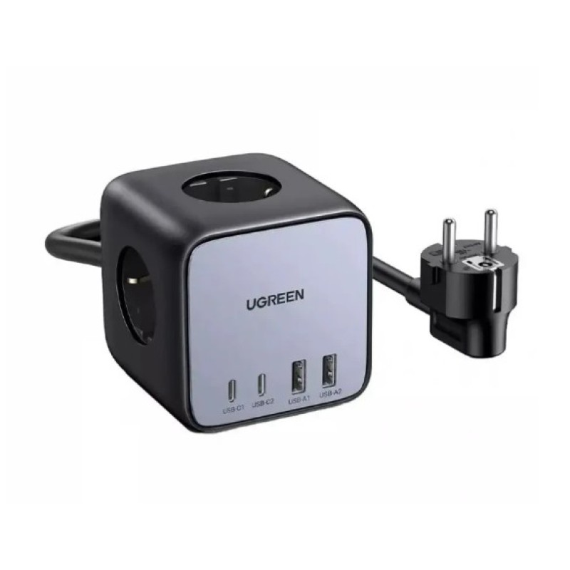 Сетевое зарядное устройство UGREEN CD268 60113 65W 2xUSB-C 2xUSB-A 3 розетки 1.8 м