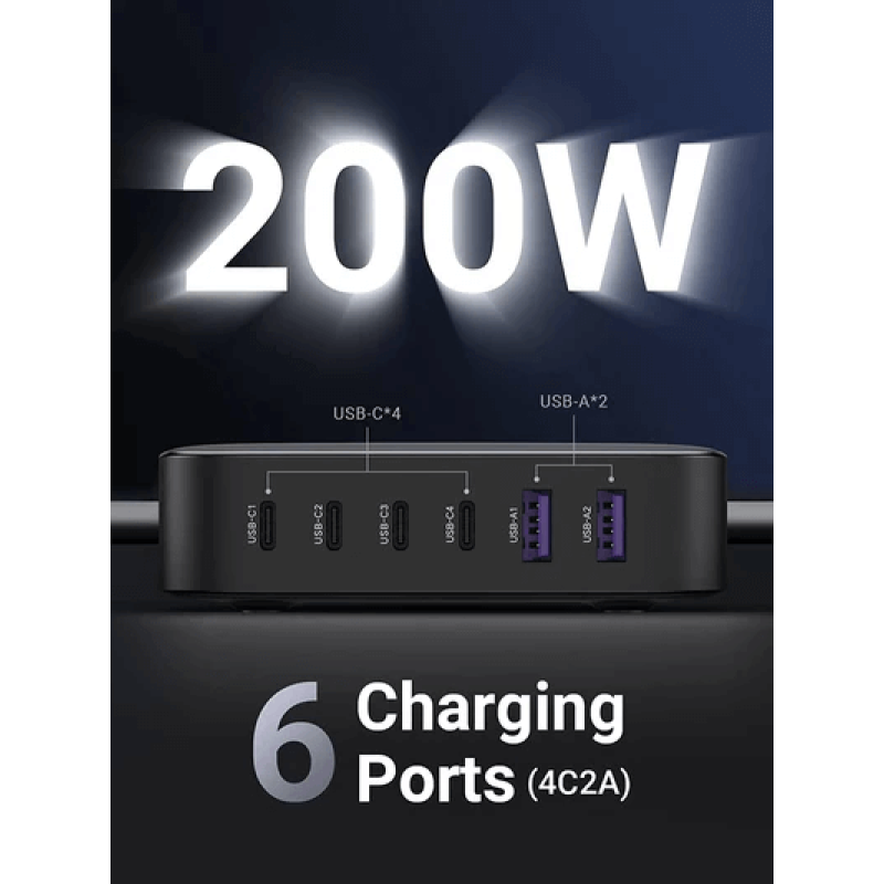Зарядное устройство UGREEN CD271 (40914) 200Вт 4C2A GaN PD3.0 QC4.0+