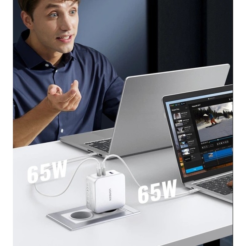 Сетевое зарядное устройство UGREEN CD289 (15339) 140W 3C1A GaN PD3.1 White