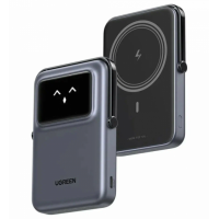 Пауэрбанк UGREEN PB572 45327 10000 мАч магнитный, 20W USB-C, 7.5W беспроводная зарядка, с подставкой
