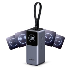Пауэрбанк UGREEN Nexode PB723 (55365B) 130W со встроенным кабелем USB-C и TFT-дисплеем