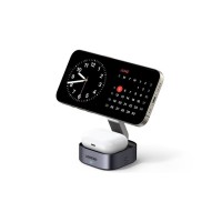Беспроводная магнитная зарядная станция UGREEN W702 35316 2‑in‑1 15W Qi2/MagSafe, складная, USB‑C