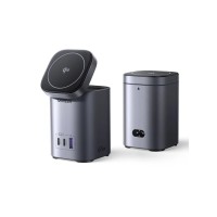 Сетевое зарядное устройство UGREEN X555 55321 65W GaN, 2xUSB-C + USB-A, магнитная беспроводная зарядка 15W Qi2