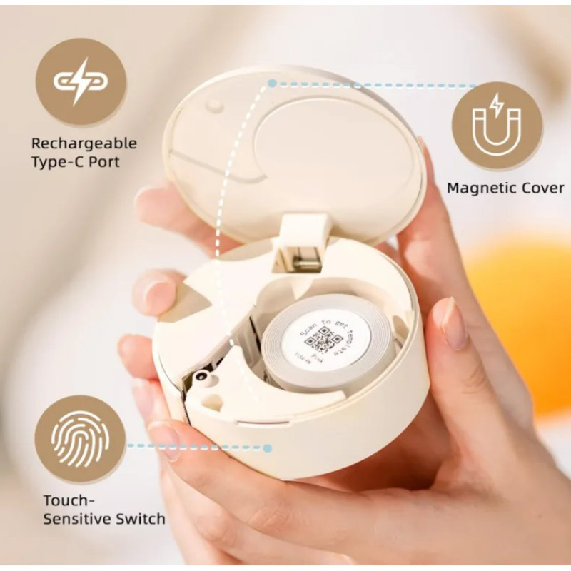 Принтер этикеток Hanin H11 Термопечать 54 мм Черно-белый Bluetooth