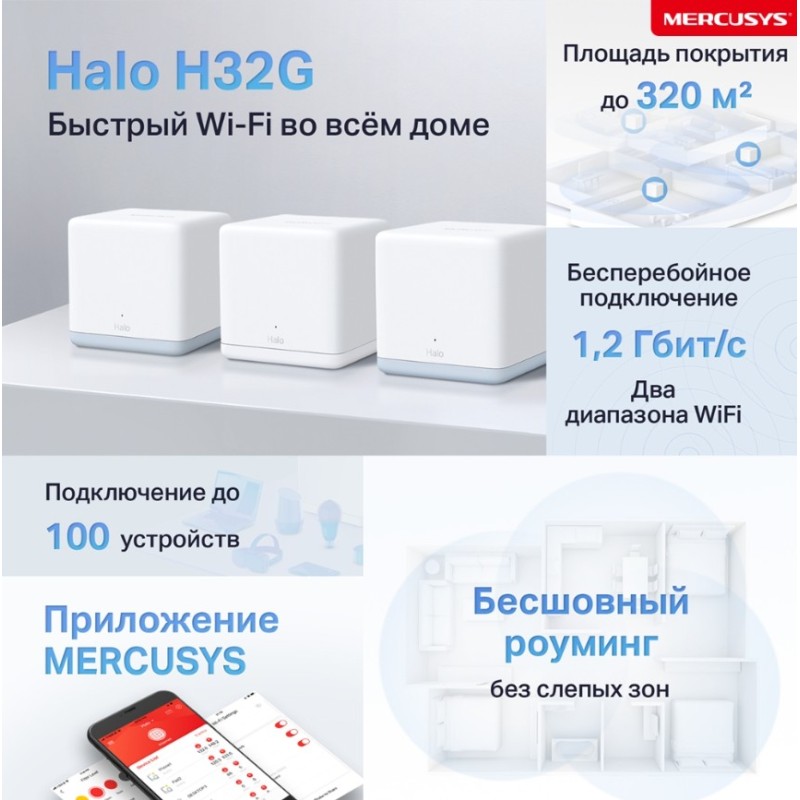 Mesh система Mercusys Halo H32G (3-Pack)