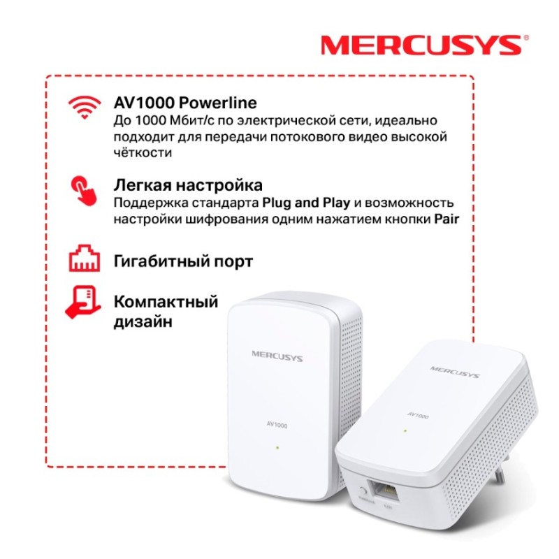 Powerline адаптер Mercusys MP500 KIT