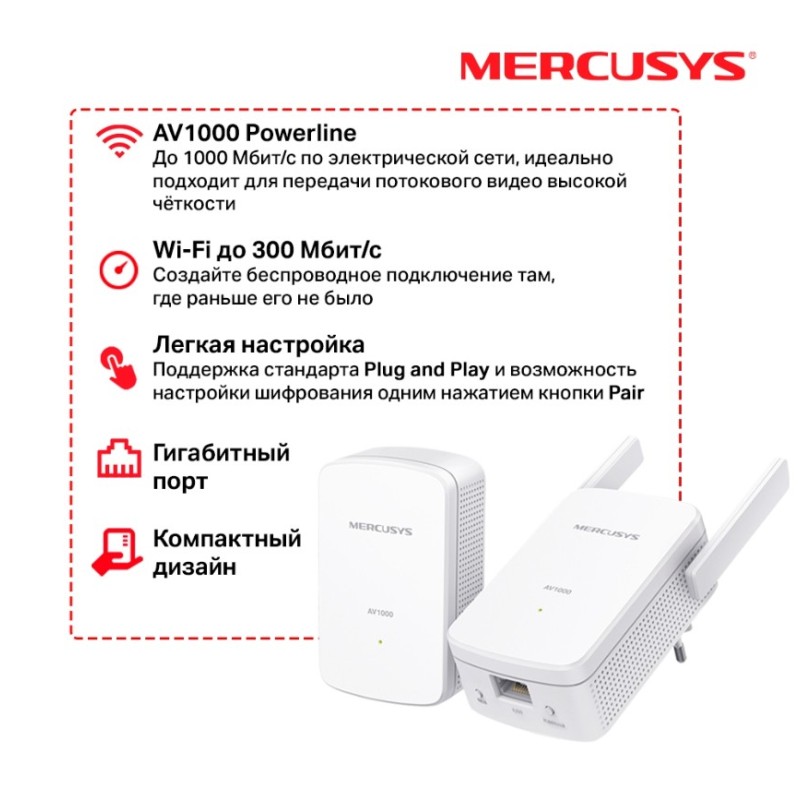 Powerline адаптер Mercusys MP510 KIT