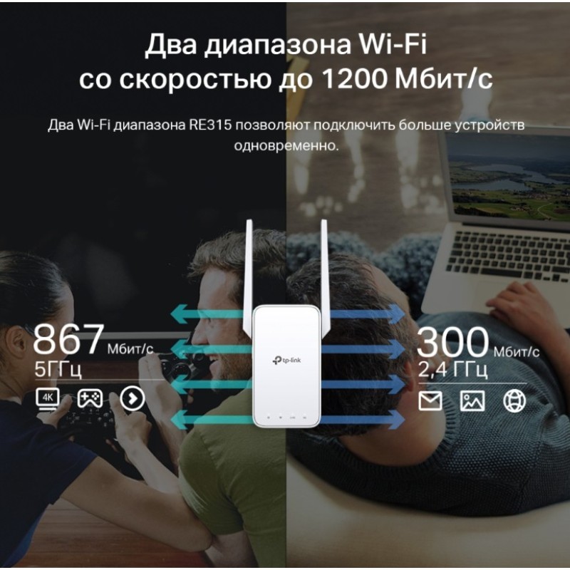 Повторитель WiFi TP-Link RE315 AC1200