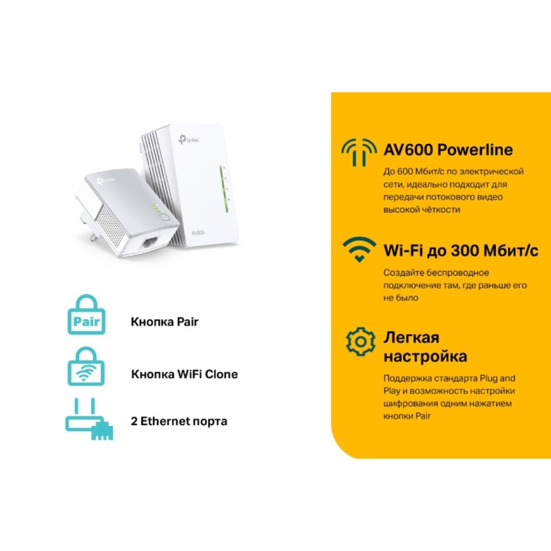 PowerLine адаптер TP-Link TL-WPA4220 KIT