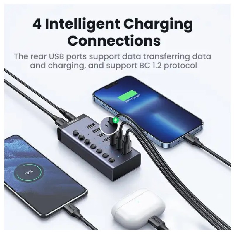 USB 3.0 хаб UGREEN CM481 (90307) 7 портов 5 Гбит/с с доп питанием