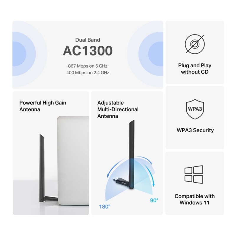 Wi-Fi адаптер Mercusys MA30H